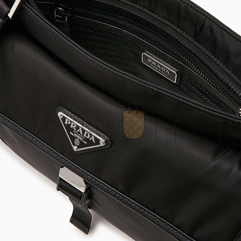 Pra*a re-nylon and saffiano leather shoulder bag 2vh110 (25*22*7cm)
